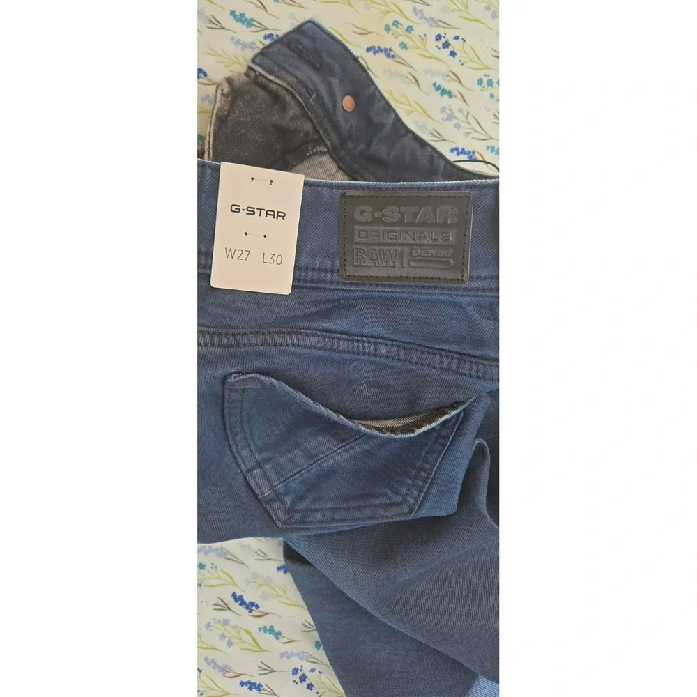 G Star RAW MOTO 3D SLIM WMN Jeans Faded Cerulean Skin Size 27x30‎ Zippers